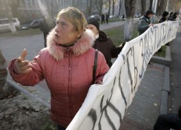 Participants of mass-meeting