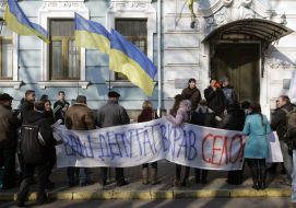 Participants of mass-meeting