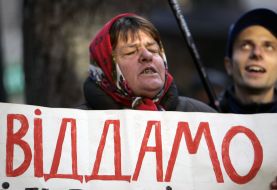 Participants of mass-meeting