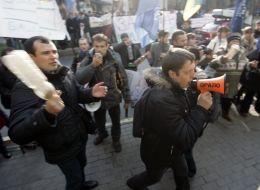 Participants of mass-meeting