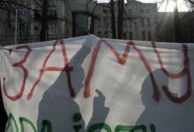 Participants of mass-meeting