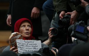 Участница акции протеста