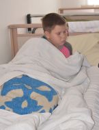 Boy in the infectious separation of hospital