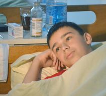 Boy in the infectious separation of hospital
