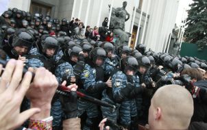 Employees of the special division Berkut