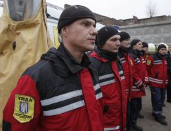 Employees of the rescue team
