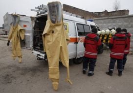 Employees of the rescue team