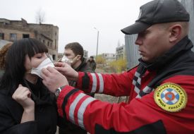 Employees of the rescue team
