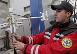 Employees of the rescue team