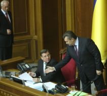 Nikolay Azarov, Viktor Yanukovich and and Adam Martynyuk