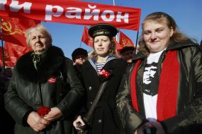 Communists celebrate the anniversary of the October Revolution