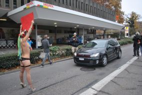 Topless action FEMEN in Switzerland