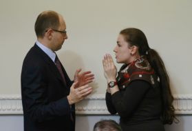 Arseniy Yatsenyuk and Olesya Orobets