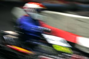 Participants racing of karting