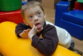 Boy with Down syndrome