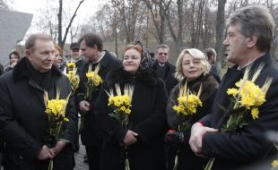 Participants of ceremony of memory of victims of golodomors