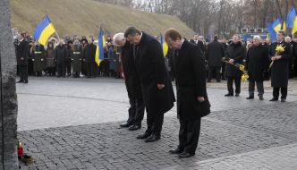 Participants of ceremony of memory of victims of golodomors