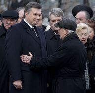 Participants of ceremony of memory of victims of golodomors