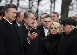 Participants of ceremony of memory of victims of golodomors