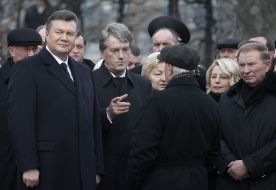 Participants of ceremony of memory of victims of golodomors