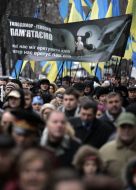 Participants of procession in memory about the Golodomor victims