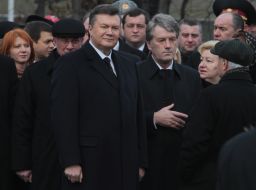 Participants of ceremony of memory of victims of golodomors