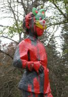 A monument to Volodya Ylyanov, doused with paint