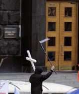 Участник акции протеста