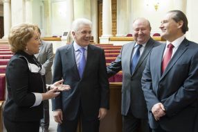 Vladimir Litvin, Valentin Zaychuk, Aleksey Aleksandrov and Valentina Matvienko