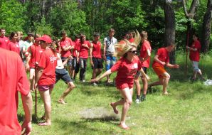 Participants of komsomol sport and entertainment action