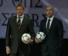 Peter Schmeichel and Zinedine Zidane