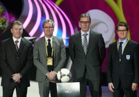 Oleg Blokhin, Erik Hamre, Laurent Blanc and Fabio Capello