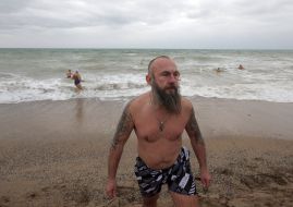 Учасник Всеукраїнського зльоту моржів