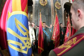 The soldiers at the public liturgy