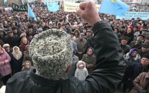 Участники митинга