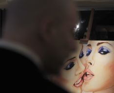 A visitor to the background of the picture with the image of "Nikita"