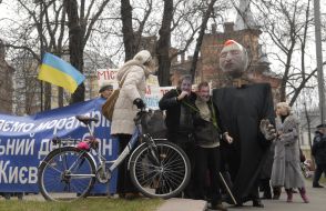 Participants of March of defenders of Kiev