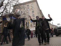 Participants of March of defenders of Kiev