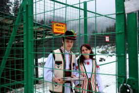 Young people in national suits