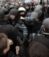 The clash between police and supporters of Timoshenko