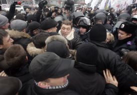 The clash between police and supporters of Timoshenko