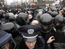 The clash between police and supporters of Timoshenko