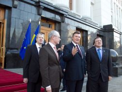 Herman van Rompuy, Victor Yanukovich and Jose Manuel Barroso