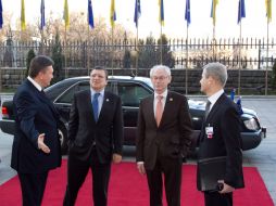 Herman van Rompuy, Victor Yanukovich and Jose Manuel Barroso