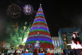 Lights of main new-year tree of country