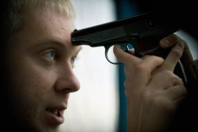 Sergeу Svetlakov in the frame of the movie "Stone"