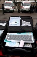 Complete set of mobile electrocardiograph