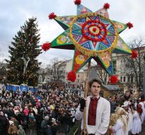 Christmas procession with the star