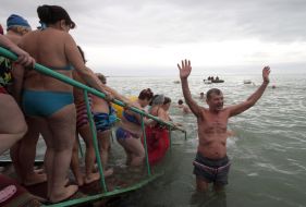 Participants of gathering of walruses