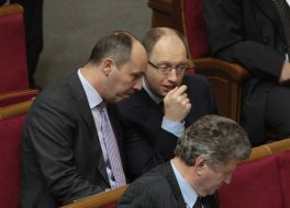 Arseniy Yatsenyuk and Andrey Parubiy